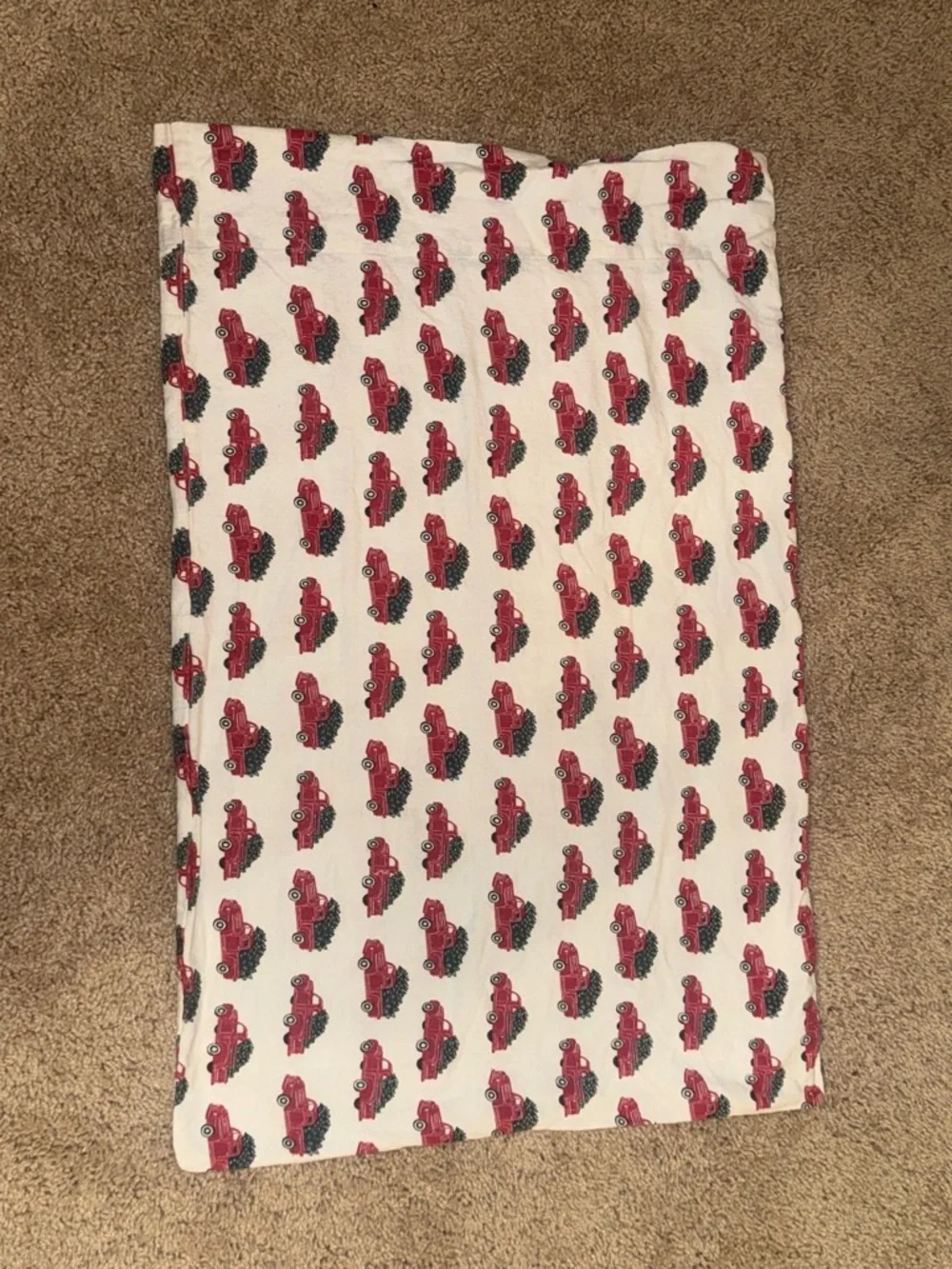 Christmas red truck with Christmas tree standard pillow case